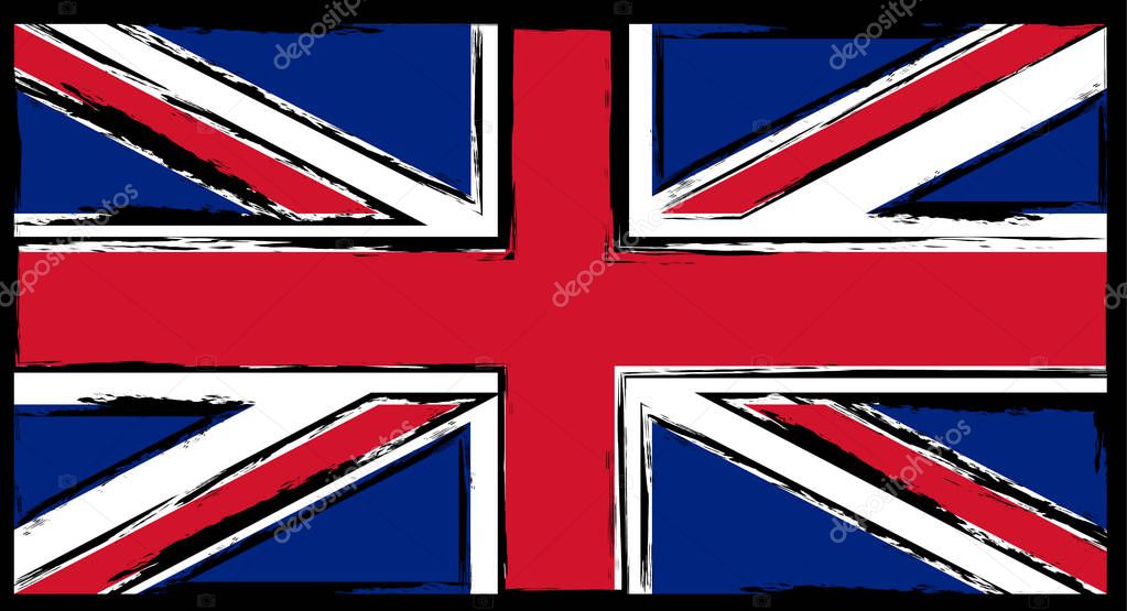 hand drawn british flag vector illustration