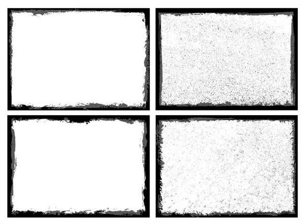 Grunge Frames Set Background Vector Illustration — Stock Vector