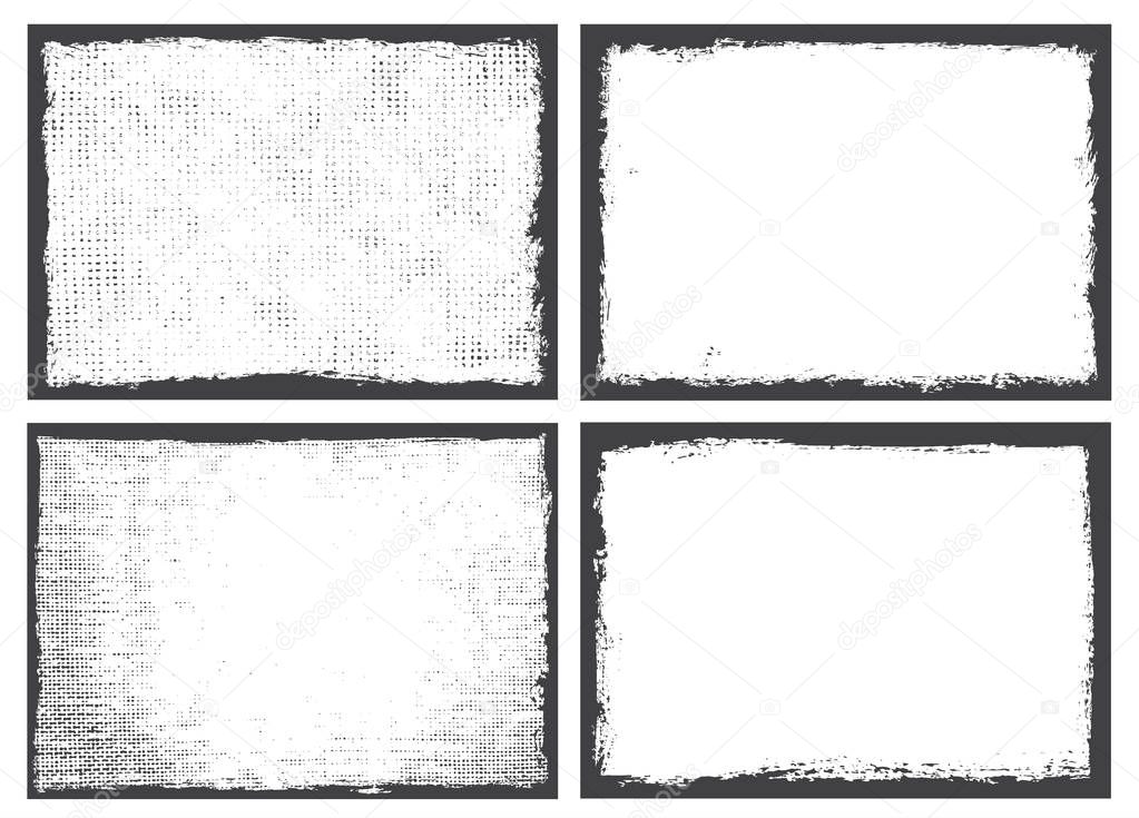 Grunge frames set background, vector illustration