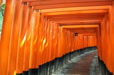 Kyoto, Japonya - 2010: Yakın yolda Fushimi Inari Taisha Tapınak
