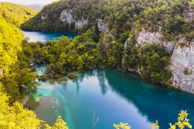 Plitvice Gölleri Ulusal Parkı 'ndaki Aşağı Göl Kanyonu