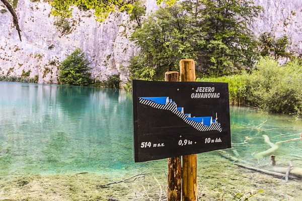 Signboard of Gavanovac at the Lower Lakes of Plitvice Lakes National Park