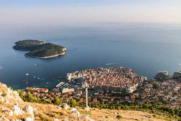 Srd dağından Dubrovnik 'in hava görüntüsü