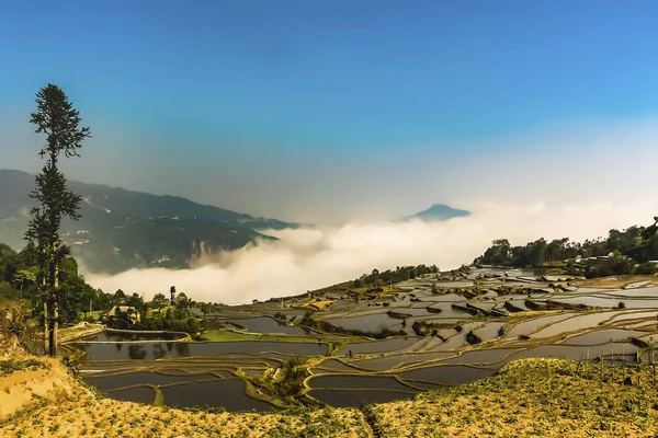 Güneydoğu Yunnan Eyaleti, Çin içinde Honghe Prefecture Yuanyang İlçesi havadan görünümü