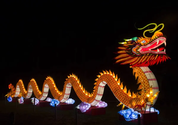Chiński Smok Chinach Festiwal Światła — Zdjęcie stockowe