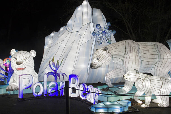Chinese illuminated polar bears  at China Light Festival