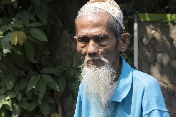 Jakarta Java Indonesie Agosto 2018 Retrato Hombre Indonesio Con Barba — Foto de Stock