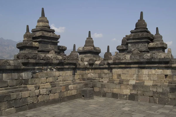 Borobudur Tapınağı Veya Boeroeboedoer Endonezya Nın Java Adasının Merkezinde Orta — Stok fotoğraf