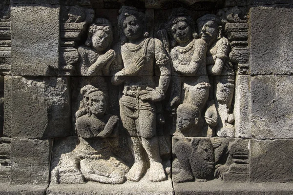 Detaylı Oyma Kabartma Borobudur Java Endonezya — Stok fotoğraf