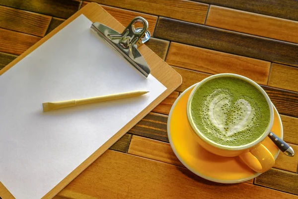Filiżanka Zielonej Herbaty Matcha Latte — Zdjęcie stockowe