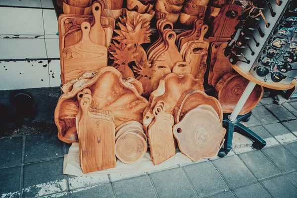 Souvenirs op de lokale markt in Ubud, Bali — Stockfoto