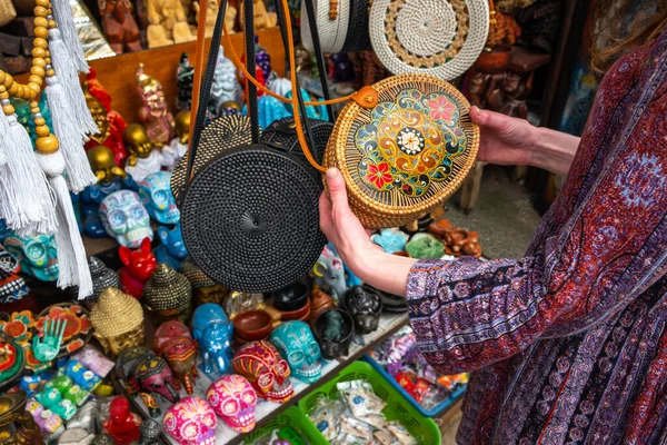 Souvenirs Lokale Markt Ubud Bali — Stockfoto