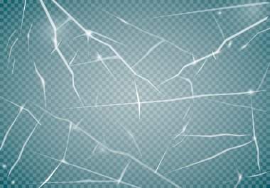 Yüzey dokusunu buza, şeffaf bir arka plan üzerinde izole çatlamış. Vektör çizim, Eps 10.