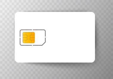 SIM kart Mobil cep telefonu çip. Vektör Isolated üzerinde arka plan eps10