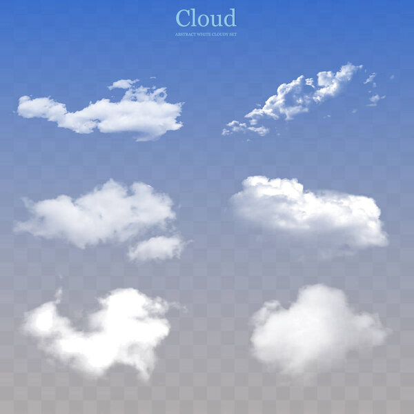 Realistic clouds collection. Vector abstract design. EPS10