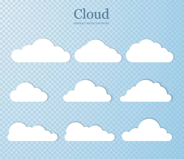 Conjunto Ilustração Vetorial Coleção Nuvens Design Abstrato Vetorial Eps10 — Vetor de Stock