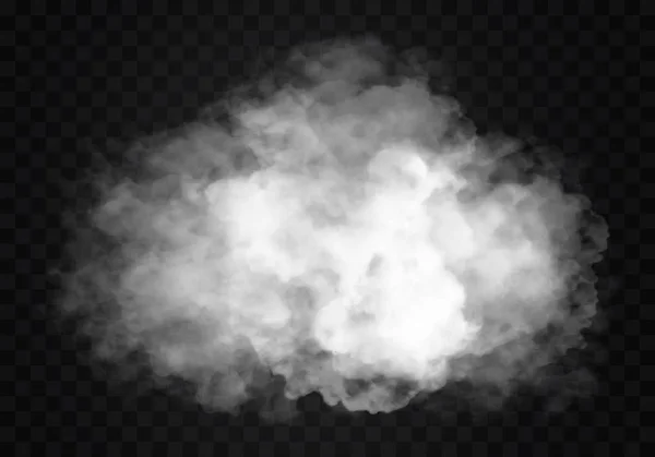 Niebla Humo Aislado Efecto Especial Transparente Nubosidad Del Vector Blanco — Vector de stock