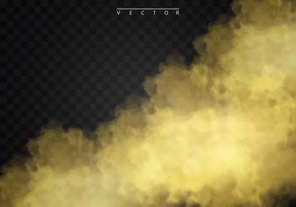 Goldener Nebel Oder Rauch Isoliert Auf Einem Transparenten Hintergrund Besonderen — Stockvektor