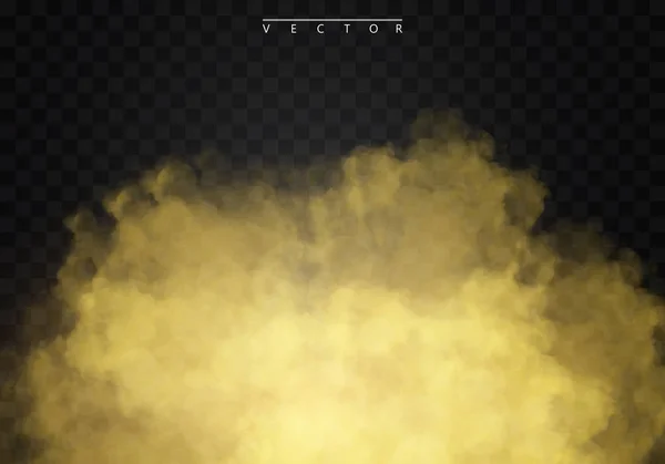 Goldener Nebel Oder Rauch Isoliert Auf Einem Karierten Hintergrund Spezialeffekt — Stockvektor