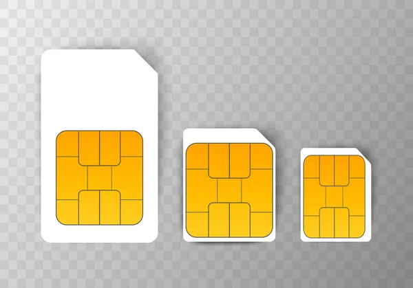 Mobilne Karty Sim Telefon Komórkowy Chip Wektor Izolowany Tle Eps10 — Wektor stockowy