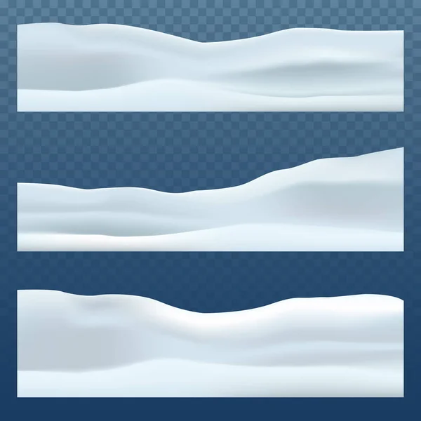 Decoración Invierno Paisaje Nevado Aislado Sobre Fondo Transparente Fondo Nieve — Vector de stock