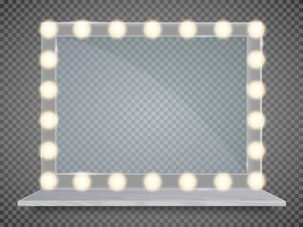 Mirror Frame Light Makeup Lights Changing Room Backroom Transparent Background — Stock Vector