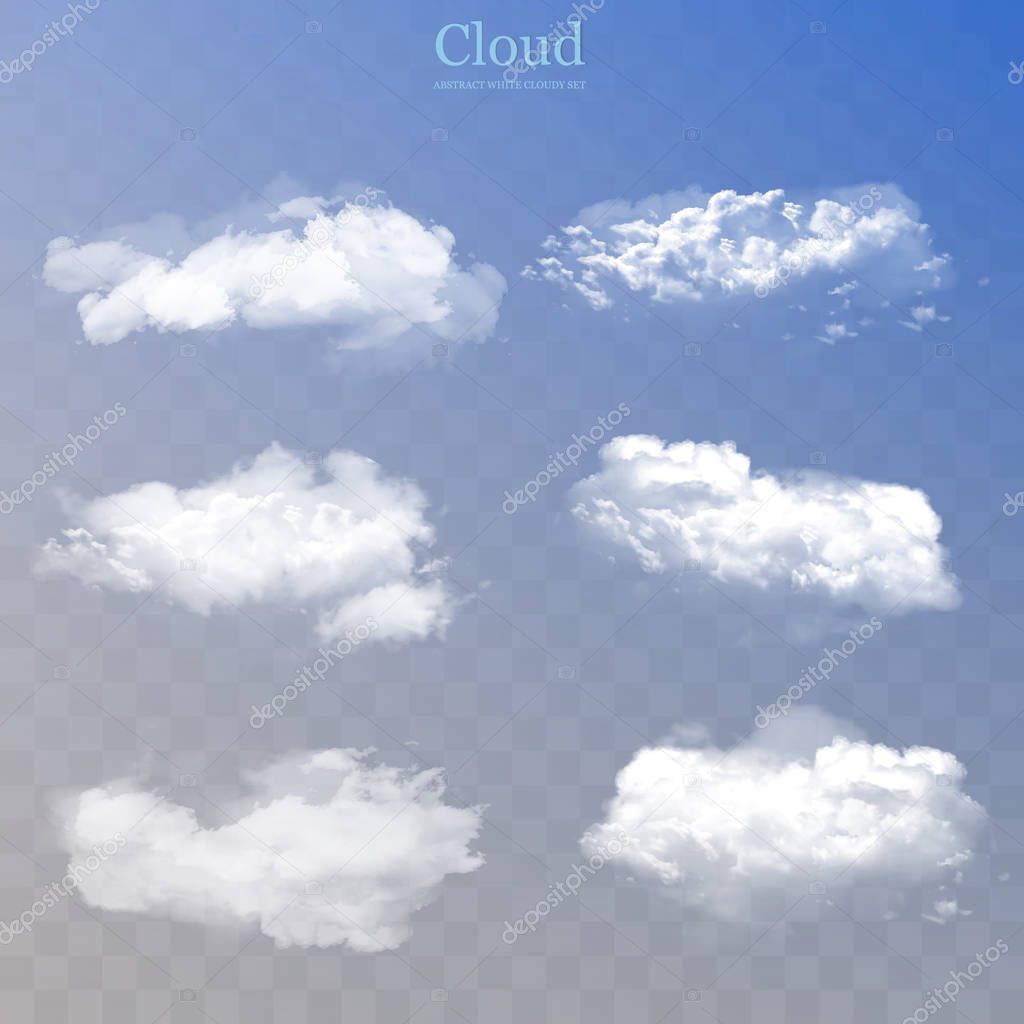 Realistic clouds collection. Vector abstract design. EPS10