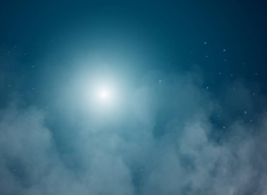 Gece gökyüzü ve yıldızlar ile soyut vektör arka plan. Yıldızlı gece gökyüzü. Yıldız, gökyüzü, gece. Gece yıldızlı koyu mavi gökyüzü yıldızlarda.