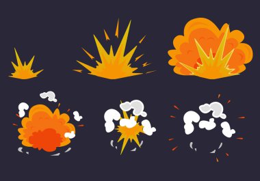 Çizgi film patlama etkisi ile duman. Vektör çizim Eps10