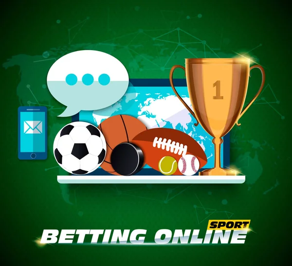 Concept for web banner sports betting statistics. Flat design icons for sports theme. Football, basketball, hockey betting. Vector EPS10 — Stock Vector