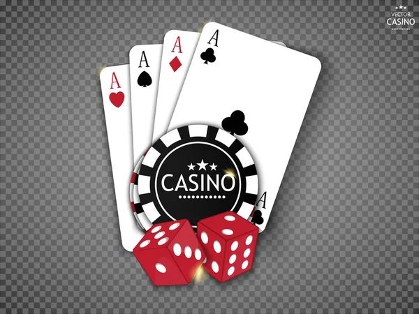 Casino Online Poker Traditional Cards Set Safe Gambling Getting Cash — Stock Vector