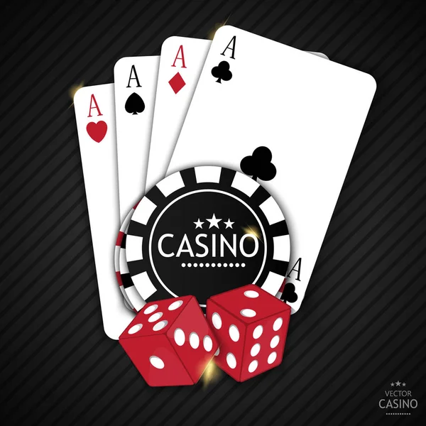 Casino Online Poker Traditional Cards Set Safe Gambling Getting Cash — Stock Vector