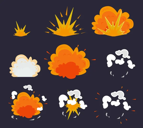 Efeito Explosão Desenhos Animados Com Fumo Ilustração Vetorial Eps10 — Vetor de Stock