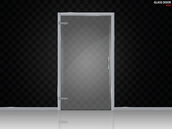 Glass Door Isolated Transparent Background Mock Entrance Door Shop Office — Stock Vector