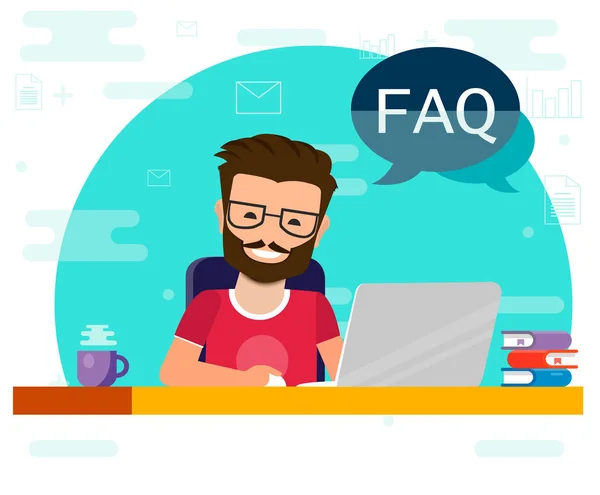 Faq Banner Site Conceito Ilustração Vetorial Para Perguntas Perguntas Respostas — Vetor de Stock