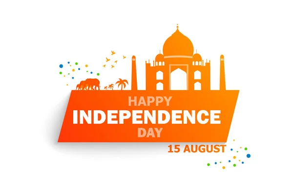 Happy Dag Van Onafhankelijkheid Van India Voor Augustus Beroemde Monument — Stockvector