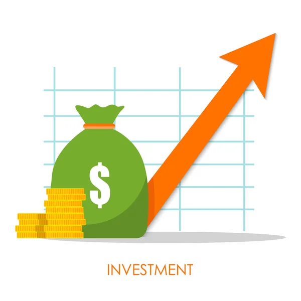 Concept Augmentation Des Revenus Retour Sur Investissement Élevé Icône Plate — Image vectorielle