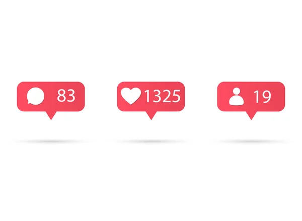 Contra Notificación Icono Instagram Seguidor Inst Nuevo Icono Como Redes — Vector de stock