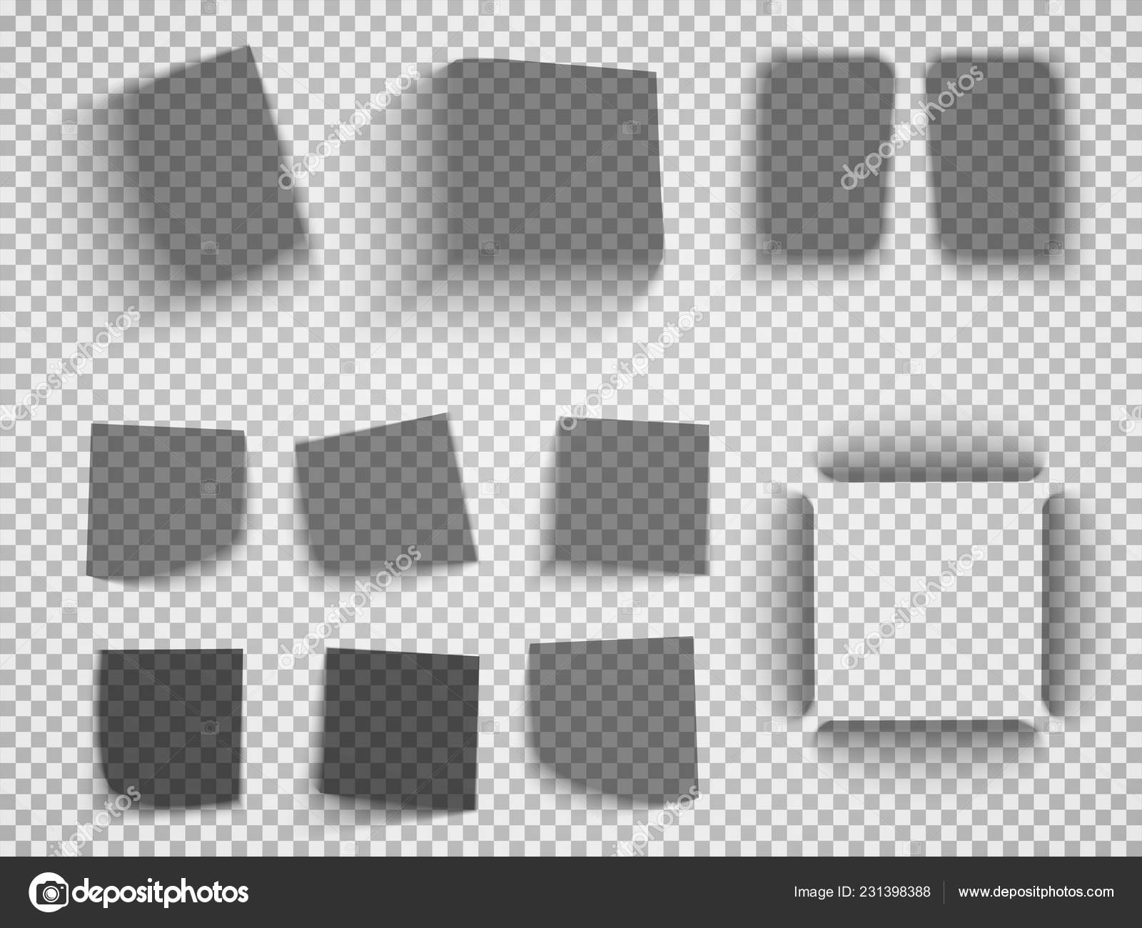 Vector Shadows Isolated Set Shadow Effects Transparent Paper