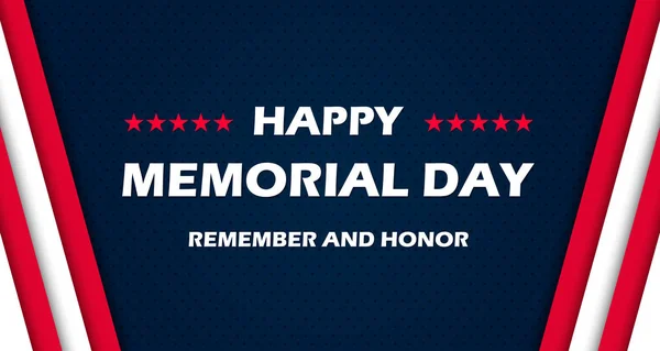 Memorial Day - Lembre-se e honra. Com bandeira dos EUA. Ilustração vetorial EPS10 — Vetor de Stock