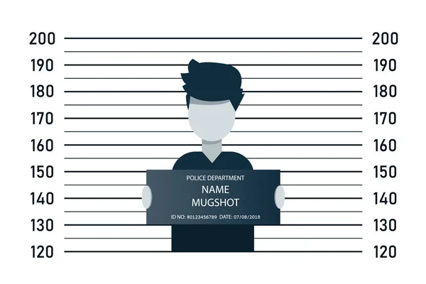 Police Lineup Mugshot Template Table Design Silhouette Anonymous Abstract Concept — Stock Vector