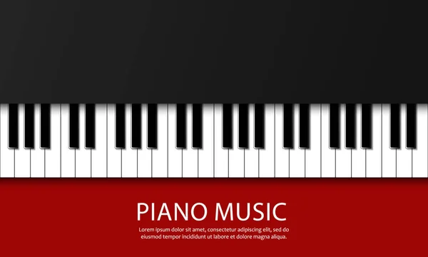 Fondo Con Piano Teclas Piano Realistas Diseño Ilustración Vector — Vector de stock