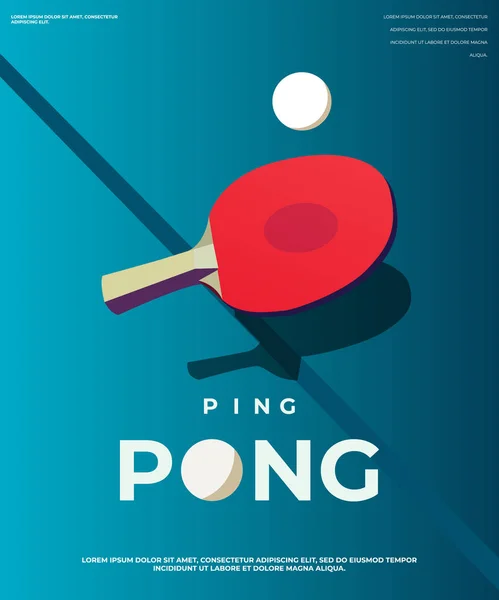 Modèle Affiche Pingpong Table Raquettes Pour Ping Pong Illustration Vectorielle — Image vectorielle