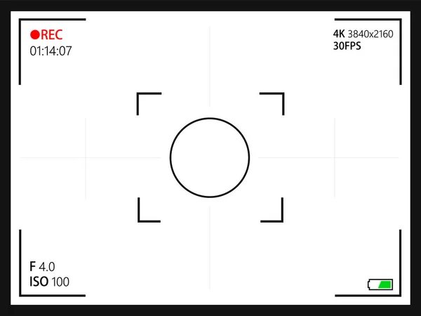 Viseur Interface Caméra Rec Avec Mise Point Numérique Réglages Exposition — Image vectorielle