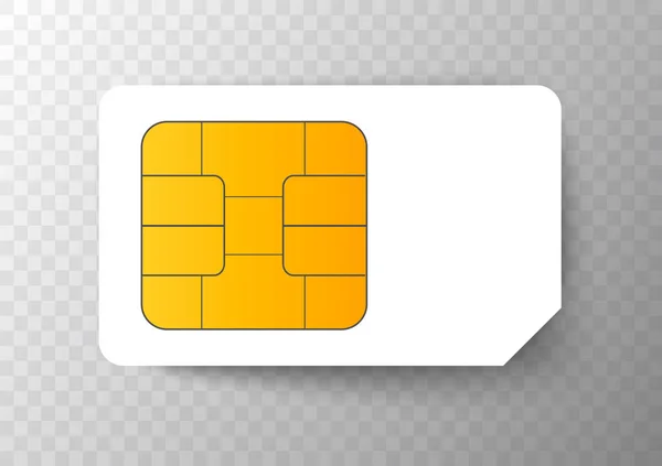 Tarjeta Sim Chip Teléfono Celular Móvil Vector Aislado Sobre Fondo — Vector de stock