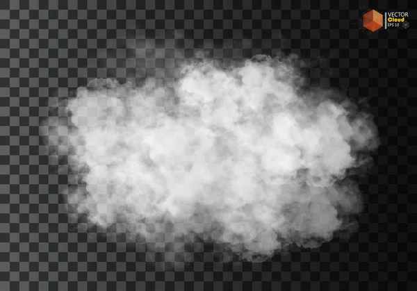 Nevoeiro Fumaça Isolado Efeito Especial Transparente Nuvens Vectoriais Brancas Neblina — Vetor de Stock