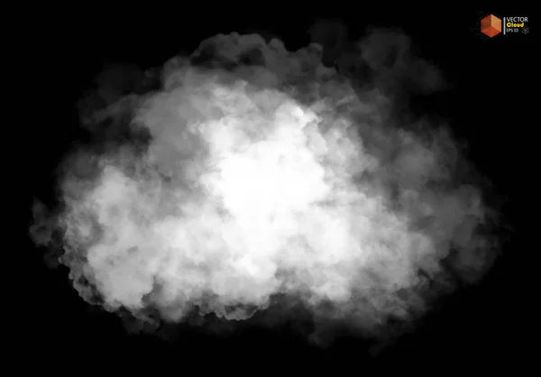 Niebla Humo Aislado Efecto Especial Transparente Nubosidad Del Vector Blanco — Vector de stock