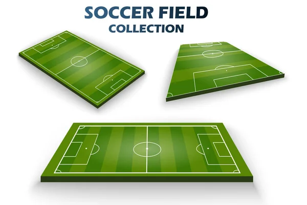 足球绿地的游戏 欧洲足球场从不同的角度来看 隔离的向量例证 Epps — 图库矢量图片