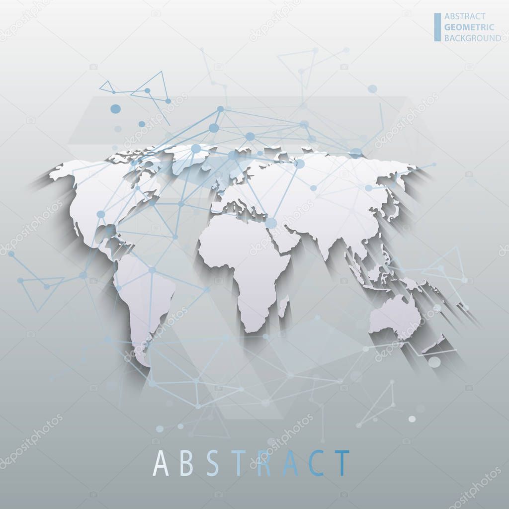 Image of a vector world map. Vector illustration