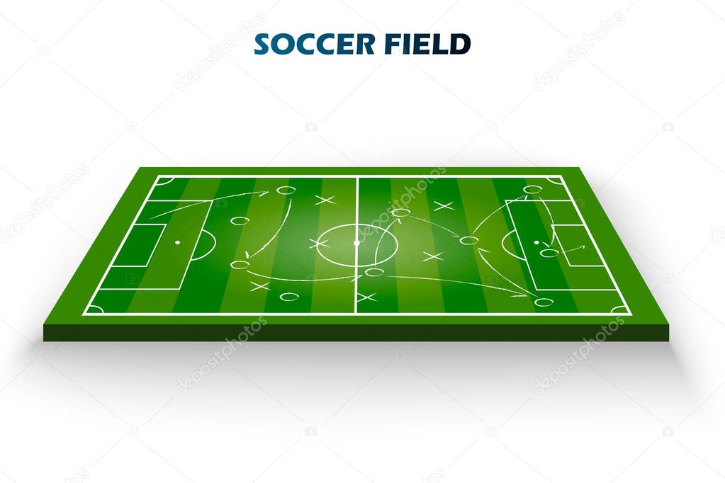 Soccer game tactical scheme. The scheme of the game. Strategy. Tactics. For your design. Vector graphic